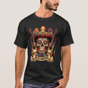 Camiseta Sombrero de cráneo de azúcar Día de Muertos Catrin