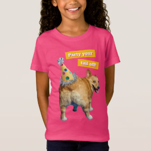 Camiseta Sombrero de cumpleaños para trasero de Corgi