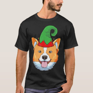 Camiseta Sombrero de duende de Navidad de Corgi Fiesta de p