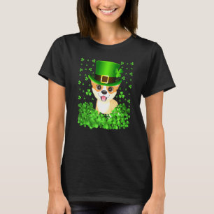 Camiseta Sombrero de duende trébol irlandés perro Corgi St