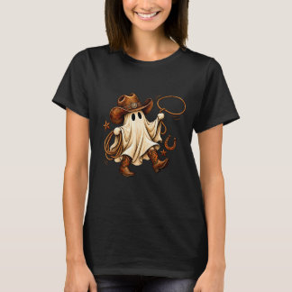Camiseta sombrero de fantasma occidental de Halloween botas
