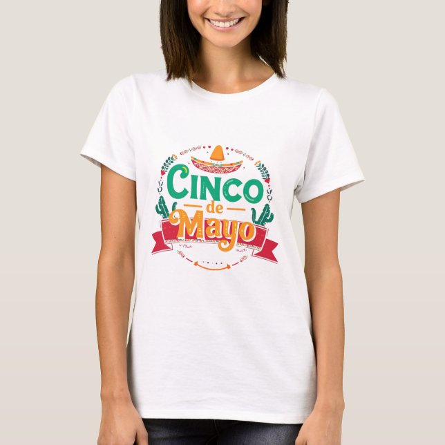 Camiseta Sombrero de Fiesta Festiva Cinco de Mayo (Anverso)