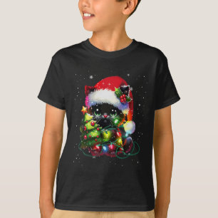 Camiseta Sombrero de gato negro de Navidad enredado en Navi