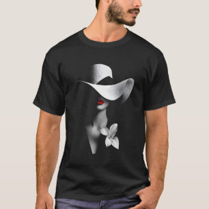 Camiseta Sombrero de modelo de moda de ala grande Sombrero 