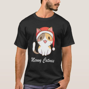 Camiseta Sombrero de Navidad Meowy Catmas Gato Lindo Navida