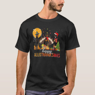 Camiseta Sombrero de pavo de brujo Doberman Santa sombrero