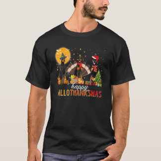 Camiseta Sombrero de pavo de brujo Doberman Santa sombrero 