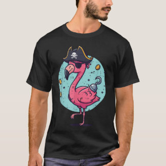 Camiseta Sombrero de pirata de flamenco animal divertido