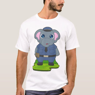 Camiseta Sombrero de policía de elefante policía