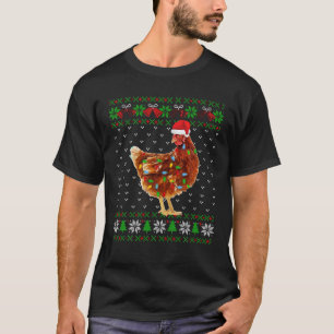 Camiseta Sombrero de pollo de Santa Luce Nochebuena fea Pol