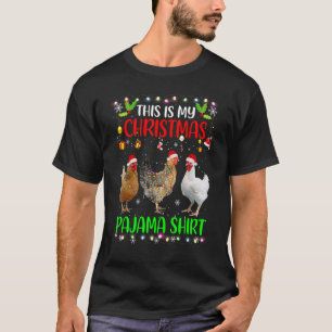 Camiseta Sombrero De Pollo De Santa Luces Este Es Mi Navida