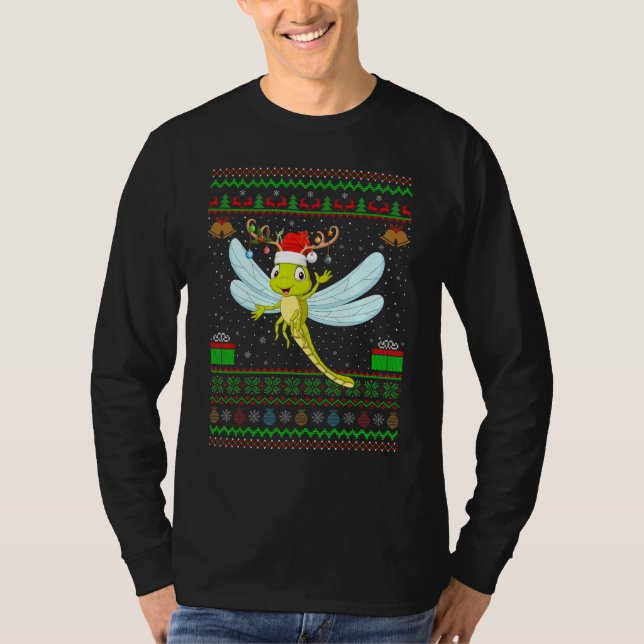 Camiseta Sombrero de reno que coincide con una libélula fea (Anverso)