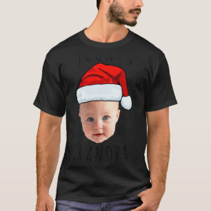 Camiseta Sombrero de Santa Cara de Bebé Foto de Navidad