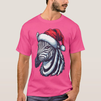 Camiseta Sombrero de Santa Cebra Divertida Navidad Amantes 