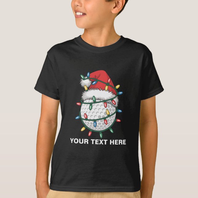 Camiseta Sombrero de Santa de Bolas de Golf Personalizadas  (Anverso)