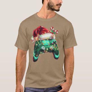 Camiseta Sombrero de Santa de Navidad Controlador de Juego 