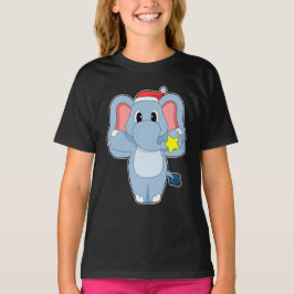 Camiseta Sombrero de Santa de Navidad de elefante