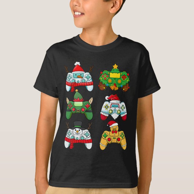 Camiseta Sombrero de Santa del Controlador de Videojuegos p (Anverso)