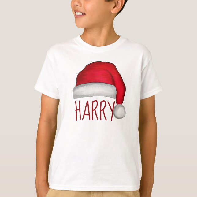 Camiseta Sombrero de Santa Hat pintado con el rojo capricho (Anverso)