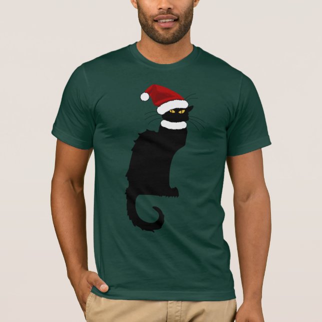 Camiseta Sombrero de Santa Le Chat Noir Navidad (Anverso)