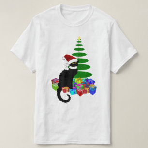 Camiseta Sombrero de Santa Le Chat Noir Navidad