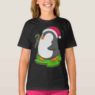 Camiseta sombrero de Santa navidad de pingüino