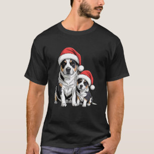 Camiseta Sombrero de Santa para perro de ganado australiano