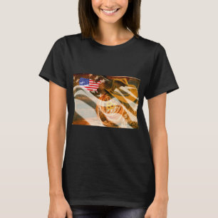 Camiseta Sombrero de vaquero bandera americana rayos del so