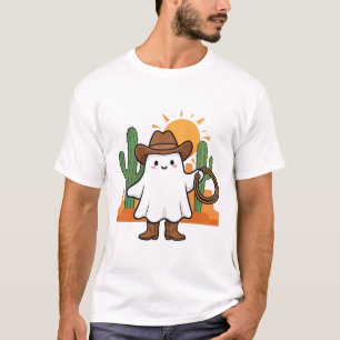 Camiseta Sombrero de vaquero de botas de fantasma lindo Art