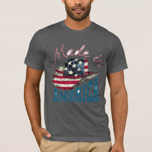 Camiseta Sombrero de vaquero patriótico hecho en América co