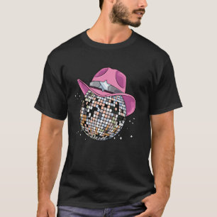 Camiseta Sombrero de vaquero rosa Club Disco Fiesta Bola Di