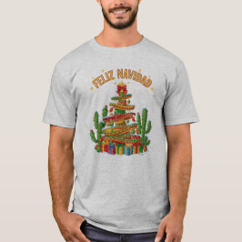Camiseta Sombrero Divertido Apilado Árbol de Navidad Feliz 