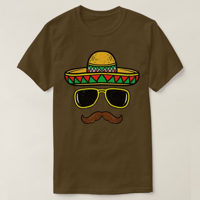 Camiseta Sombrero Face Cinco de Mayo Fiesta mexicano de Fie (Diseño del anverso)
