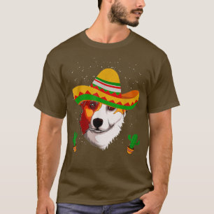 Camiseta Sombrero mexicano con Corgi Cinco De Mayo