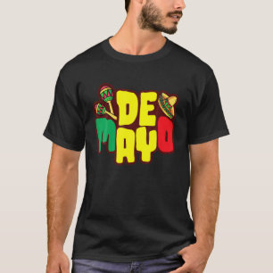 Camiseta Sombrero Mexicano De Huella De Mano Divertido Cinc