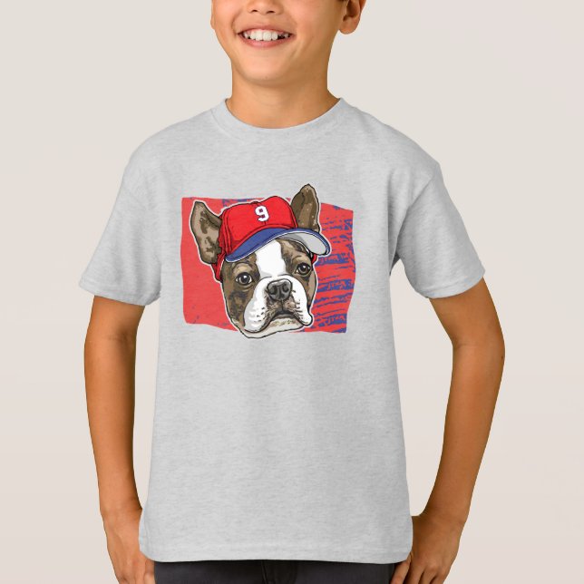 Camiseta Sombrero Red Baseball de Boston Terrier BKG (Anverso)