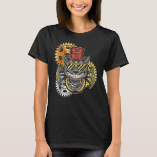 Camiseta Sombrero Steampunk Gatos Steampunk Aspecto Retro M