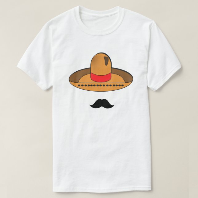 Camiseta Sombrero y bigote (Diseño del anverso)