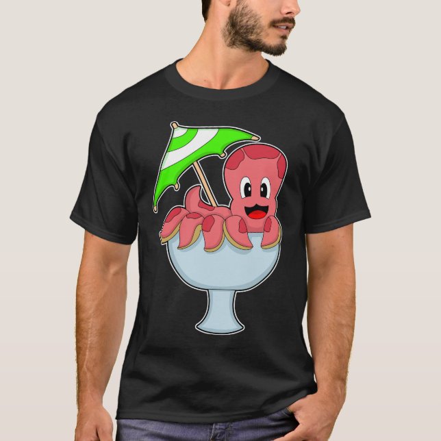 Camiseta Sombrilla de cocktail para fiesta de pulpo (Anverso)