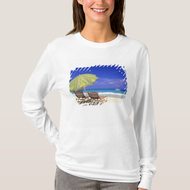 Camiseta Sombrilla de playa, Abaco, Bahamas (Anverso)