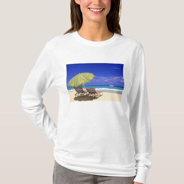 Camiseta Sombrilla de playa, Abaco, Bahamas (Anverso)