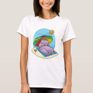 Camiseta Sombrilla de Playa de Hipopótamo Verano