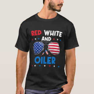 Camiseta Sombrillas De Blanco Rojo Y De Aceite 4 De Julio A