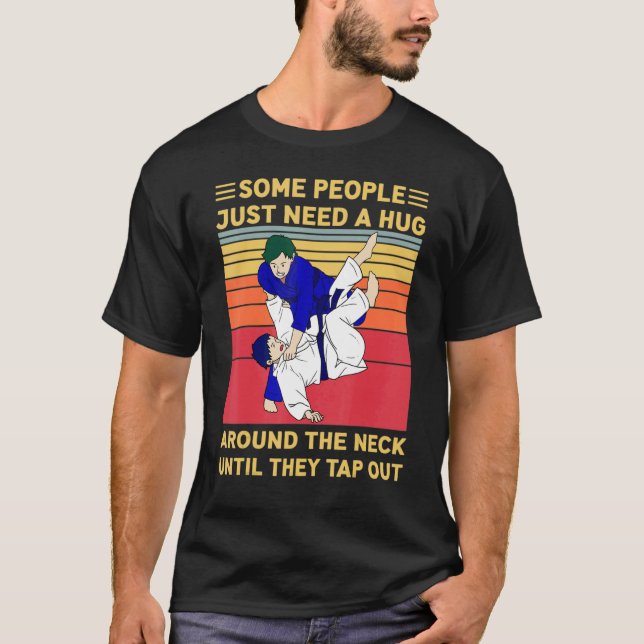 Camiseta Some People Just Need A Hug  Brazilian Jiu Jitsu M (Anverso)