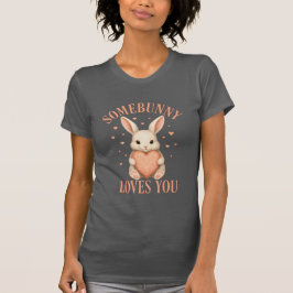 Camiseta Somebunny Loves You Cute Bunny Dark Grey T-Shirt