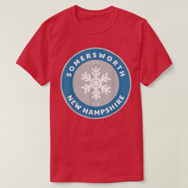 Camiseta Somersworth New Hampshire NE Winter Snow Snowflake (Diseño del anverso)