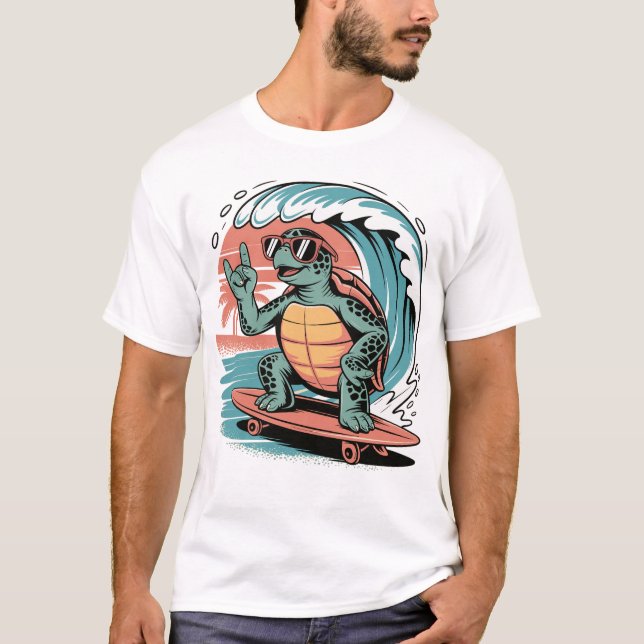 Camiseta Sommer Shirt mit Skater Turtle (Anverso)