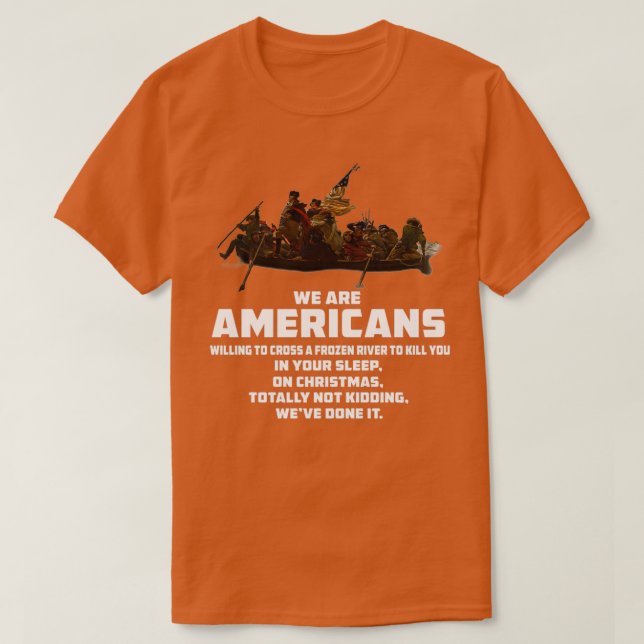 Camiseta SOMOS ESTADOUNIDENSES, guerra patriótica revolucio (Diseño del anverso)