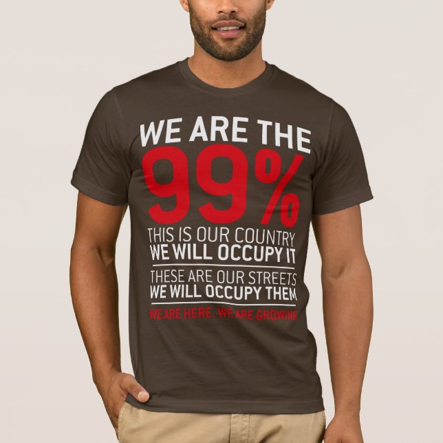 Camiseta Somos los 99% - el 99 por ciento ocupa Wall Street (Anverso)