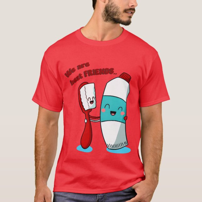 Camiseta Somos los mejores amigos en pasta de dientes y cep (Anverso)